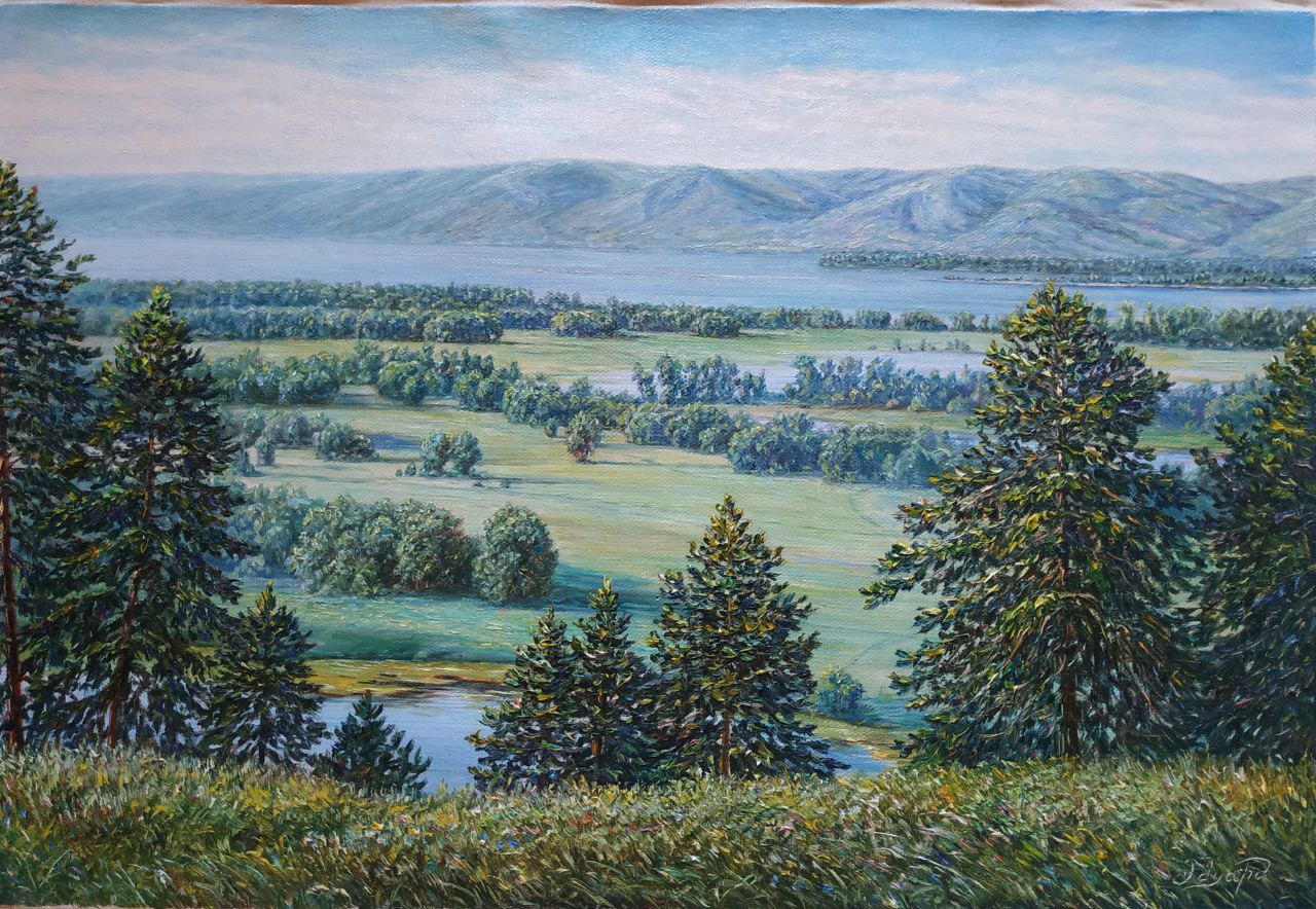 Картина маслом Федоровские луга 50х60